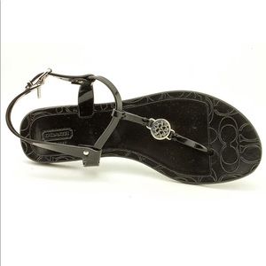 Coach Pansy Black Logo Thong Jelly Sandal Size 7